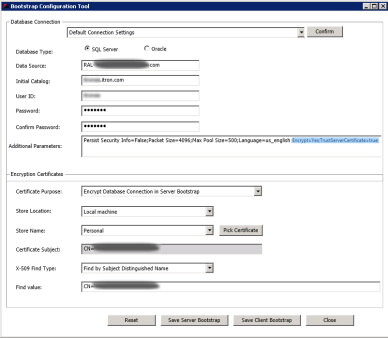 Configuration Bootstrap tool screen.